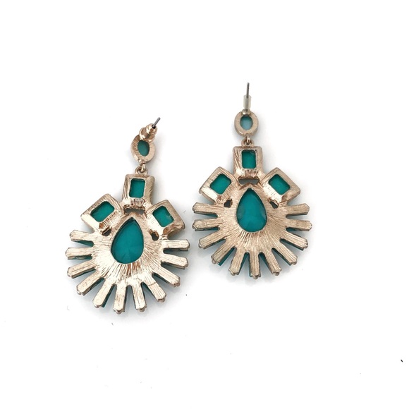 Brand New Turquoise Earrings with Rhinestone - Picture 4 of 4